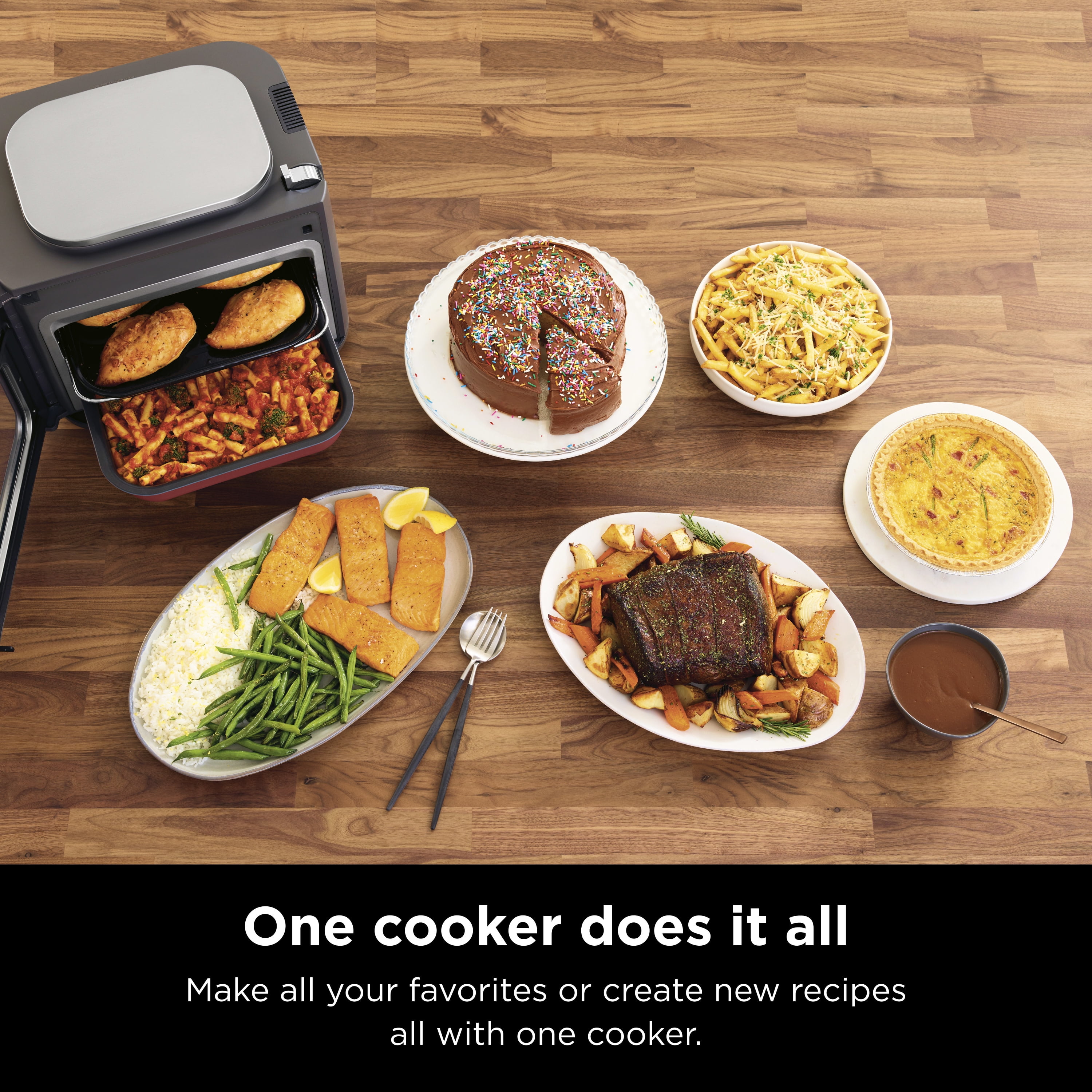 Ninja Combi 10-in-1 8 Servings Multi-Cooker w/ Combi Cooker Technology, Frozen to Table in 30 Mins, SFP700