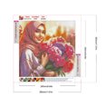 thumbnail image 2 of Pintura de diamante 5D DIY, taladro redondo completo, mujer con flores, decoración artesanal, 30x30cm, 2 of 9