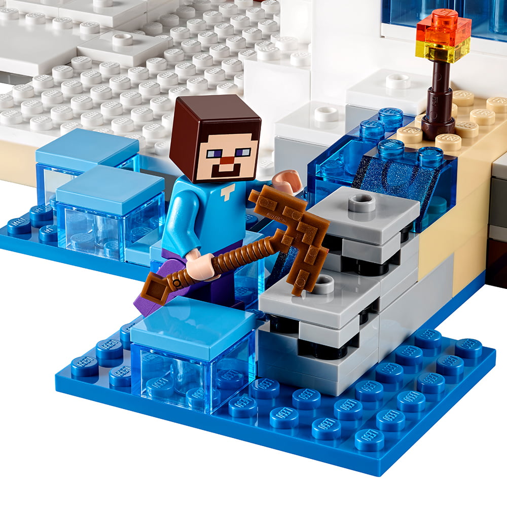 NEW LEGO 21120 Minecraft The Snow Hideout STEVE Minifigure Wood Pickaxe  Sword 