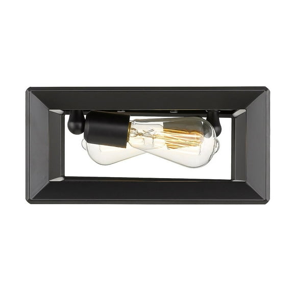 Golden Lighting Smyth 2-light Flush Mount in Matte Black