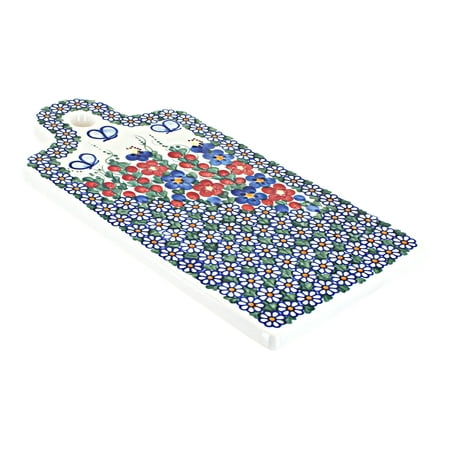 

Blue Rose Polish Pottery Garden Butterfly Cutting Board
