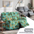 thumbnail image 5 of Jiueut Palm Tree Plumeria Hibiscus Print 6 Pieces Recliner Slipcover, Stain Resistant Recliner Chair Covers Breathable 2 Seat Reclining Cover with Storage Pockets, 5 of 7