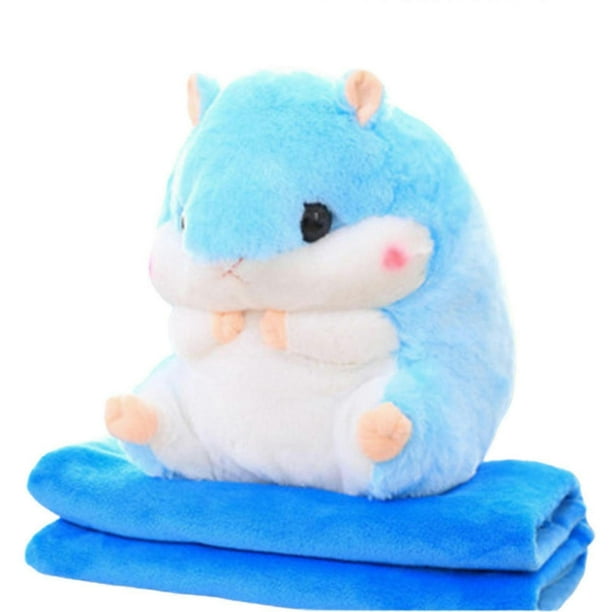Cute Cartoon Hamster Hug Pillow Blanket Plush Toy Stuffed Animals Doll Sleep Blanket Child