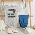 thumbnail image 3 of Grandma Plus Me Is One Broke Grandpa Romper Boys or Girls Infant Baby Brisco Brands 18M, 3 of 6