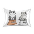 thumbnail image 7 of Yayeee Pillowcase King Size Set of 2 Satin Wrinkle Resistant Pillow Case, Gray Cute Chubby Cat, 7 of 7