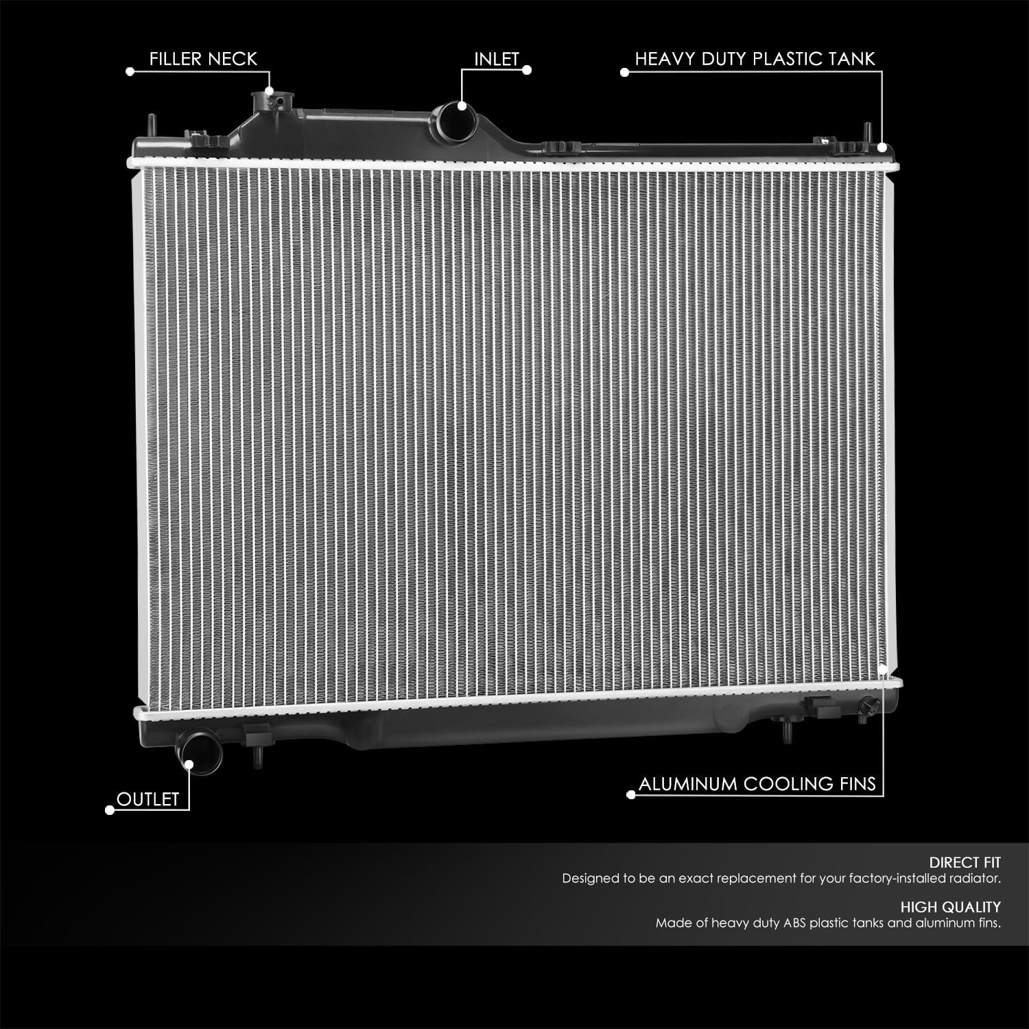 Nuvision for 19-24 Subaru Ascent Factory Style Aluminum Core Cooling Radiator DPI 13824
