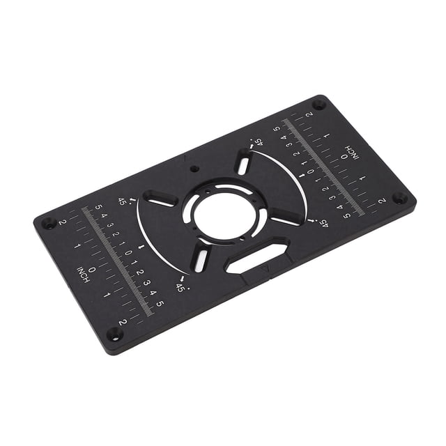 Plaque de Défonceuse, 2 Unités Prévention de la Rouille Machine de Coupe Planche à Rabat Alliage d'Aluminium Trou Réglable pour Menuiserie