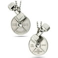 thumbnail image 4 of Shields of Strength Men's Stainless Steel Weight Plate and Dumbbell Combo Pendant Necklace Inscribed with Bible Verse for Weightlifters - Christian Gifts by Shields of Strength, 4 of 4