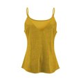 thumbnail image 2 of Txlixc Camisola para mujer, cuello en V con purpurina para adultos, sin mangas, sin espalda, con correa de espagueti para mujer Txlixc  Estilo de ocio, 2 of 4