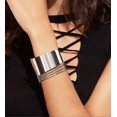 thumbnail image 3 of 4 Pcs Cuff Bangle Bracelet For Women Open Wide Wire Bracelets Silver, 3 of 5