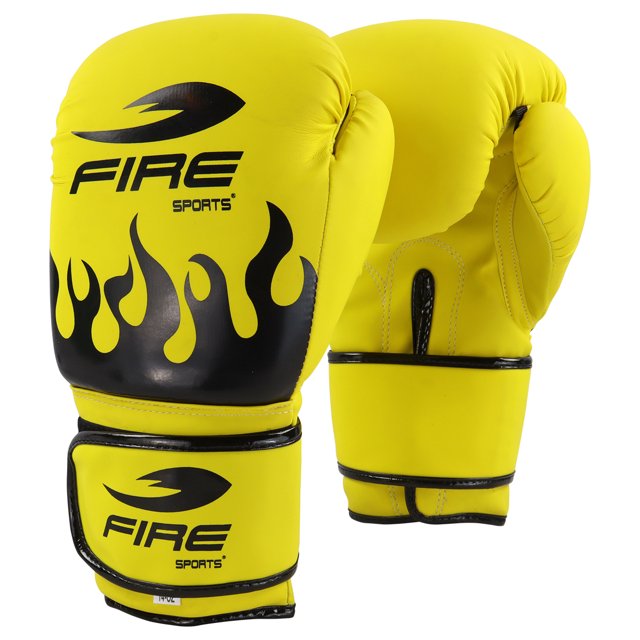 Par de Guantes de Boxeo Fire Sports PVC Línea Fire One Amarillo