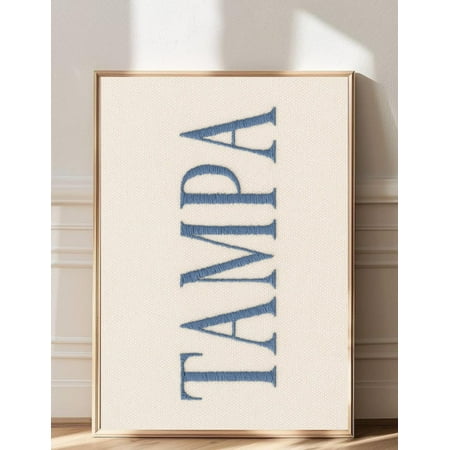 Tampa Florida Blue Boston Poster Wall Art, Minimalist Boston Aesthetic Dorm Wall Decor Preppy Apartment Decor, Trendy City Name Poster, Size 8x12 UNFFRAMED F03.1.7l3376