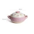 thumbnail image 2 of Lovely Hand-painted Clay Pot High Temperature Resistant Stew Pot Household Ceramic Soup Casserole, 2L/3L, 2 of 8