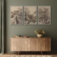 thumbnail image 3 of IDEA4WALL Framed Canvas Print Wall Art Set of 3 Vintage Aged Tree Ancestral Grove Illustrations Nature Wilderness Forest Prints Wall Decor Retro Minimal Artwork For Home Decor - White 16"x24"x3, 3 of 5