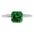 thumbnail image 2 of 2.5 ct Asscher Cut Simulated Emerald Solitaire Engagement Ring for Women in 14K White Gold, 2 of 2