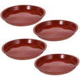 thumbnail image 5 of QIFULL 4Pcs Red Plastic Flower Pot Saucer Tray with Textured Bottom for Bonsai and Plants, 5 of 8