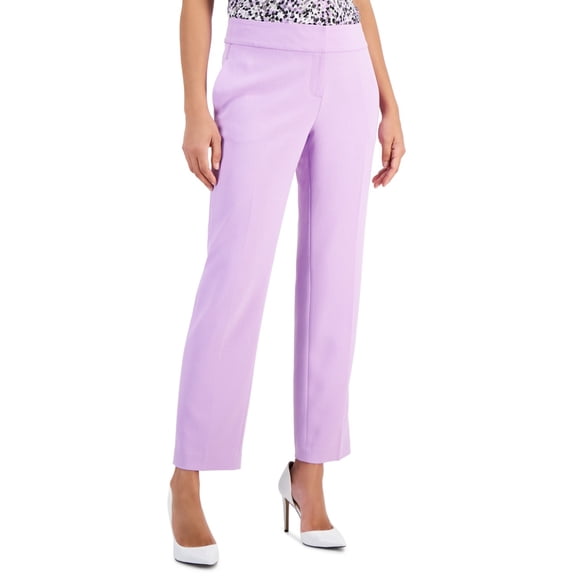 Kasper LAVENDER MIST Women's Stretch-Crepe Straight-Leg Pants, US 4P
