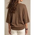 thumbnail image 2 of Casual Loose Round Neck 3/4 Sleeve Knit Basic Batwing Sleeve Design Women's Spring/Autumn Knit Top, 2 of 4
