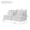Modern 2Seat Loveseat Couch, Armless Settee Bench Cotton Linen Fabric