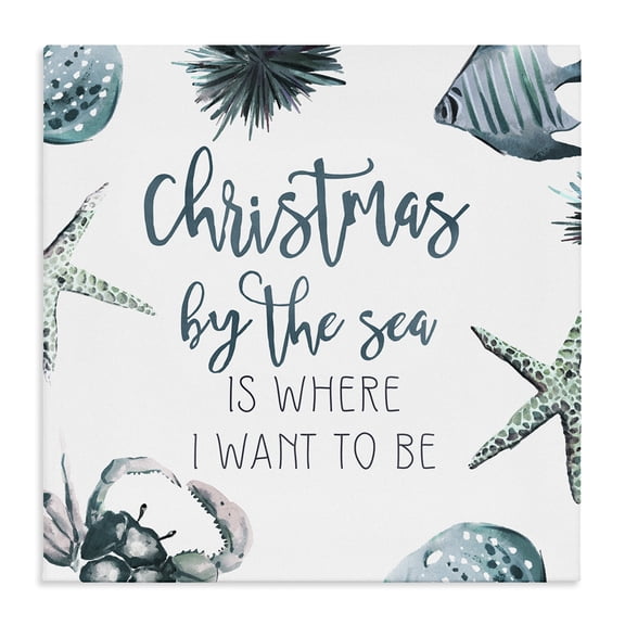 Stupell Industries Traditional Christmas By The Sea Nautical Canvas Art, 24 x 24, by Ziwei Li