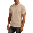 thumbnail image 2 of Antinious Men Solid Short Sleeve Collared Summer Button Casual Dress Shirts, 2 of 5