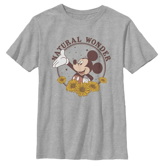 Boy's Mickey & Friends Natural Wonder Sunflower Graphic Tee Athletic Heather Large