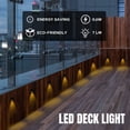 thumbnail image 3 of Yescom 10-Pack 3000K Warm White IP67 Waterproof Outdoor Step Lights, 12V Low Voltage Landscape Lighting with Power Adapter, Recessed LED Deck Lights, 3 of 9