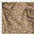 thumbnail image 4 of Soimoi Brown polyester Crepe Fabric Leaves & Grandiflora Roses Floral Print Sewing Fabric Yard 52 Inch Wide, 4 of 5