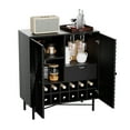 thumbnail image 5 of HAIMOO Sideboard Cabinet Wooden Wine Cabinet with 14 Bottle Slots Bar Cabinet with Glass Holders/Freestanding Wine Rack/Adjustable Shelf Bar Table Buffet for Living Dining Room Black, 5 of 21