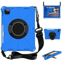 iPad Air 5 4 Case 10.9", iPad Pro 11 Case 2020/2018, Allytech EVA Rubber Silicone Kids Friendly Protection Shockproof Lightweight Kickstand Hand Strap Case Cover for Apple iPad Air 5th 4th Gen -Blue