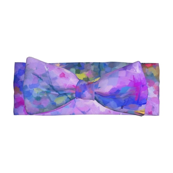 Balery Colorful Purple Cosmos Flower Pattern Baby Headbands Hairbands Hair Bow Elastics for Baby Girls Newborn Infant Toddlers Kids