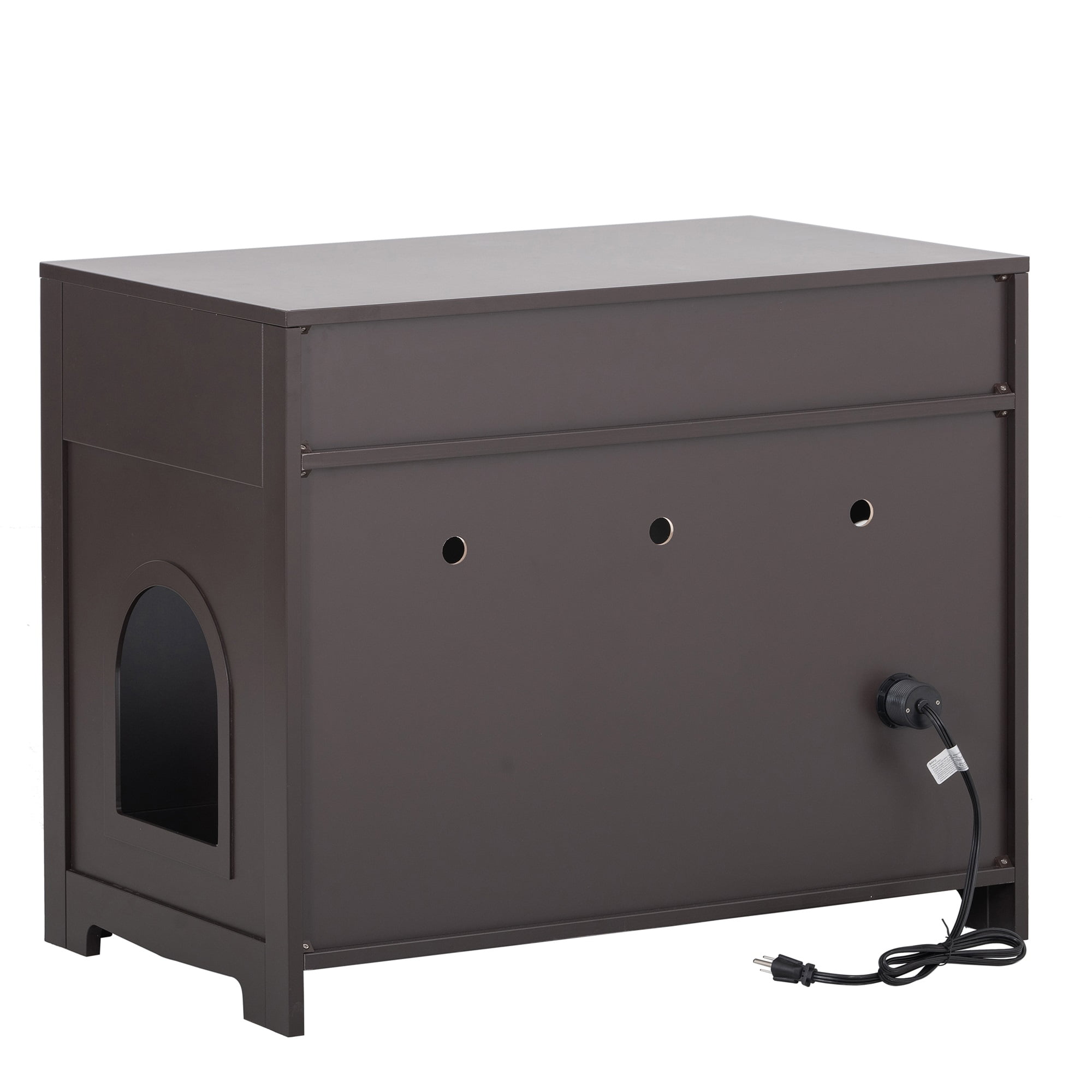 Pefilos 31" Cat Litter Box Enclosure, Hidden Cat Washroom Furniture with Divider, Large Wooden Pet House, Enough for Most of Orange Cat and Litter Box, Brown Pefilos 31" Cat Litter Box Enclosure, Hidden Cat Washroom Furniture with Divider, Large Wooden Pet House, Enough for Most of Orange Cat and Litter Box, Brown