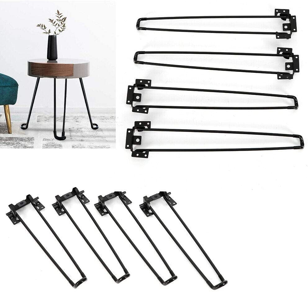 3/8 I Osring Metal Hairpin Table Legs 4 Inch Modern Furniture Hairpin Black Leg 