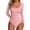 Pink, variant on PRETTYGARDEN Bodysuits for Women Fall Long Sleeve Body Suits Scoop Neck Ribbed Knit Fitted Basic Tops Soft Tee Shirts
