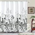 thumbnail image 5 of Black and Grey Shower Curtain, Watercolor Floral Bathroom Curtain Black and White Shower Curtains 72×72 inches, 5 of 6
