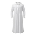 thumbnail image 3 of TAIAOJING Fashion T-Shirt Solid Hooded Robe Long Sleeve Button Pocket Jubba Thobe Casual T-Shirt, 3 of 7
