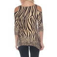 thumbnail image 2 of White Mark Women's Animal Print Cold Shoulder Tunic Top, 2 of 4