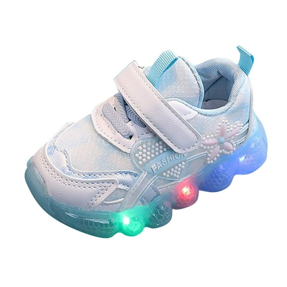 Kids' Light-Up Flashing Sneaker Athletic Running Shoes With Strap | Fashionable And Fun For Boys And Girls | Available In Toddler And Little Kid Sizes(Z03-Blue,9)