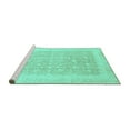 thumbnail image 2 of Ahgly Company Machine Washable Indoor Round Abstract Turquoise Blue Modern Area Rugs, 8' Round, 2 of 4