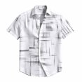 thumbnail image 3 of Men's Shirt Short Sleeves Printed Button Down Summer Beach Casual Shirts Long Sleeves for Men Shirts for Tall Men Medium Shirts, 3 of 3