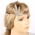thumbnail image 2 of Diadema de cabellero con Artificiales Cinta de Cabello Elástica Joyas para Mujer Señora Oro Salvador Diadema Flapper para mujer, 2 of 4