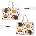 thumbnail image 2 of Cauagu Happy Thanksgiving Pattern Canvas Tote File Bag, Zipper Tote Bag Business Briefcase Document Bag with Handle A4 File Organizer Laptop Bag for Travel and Work, 2 of 8