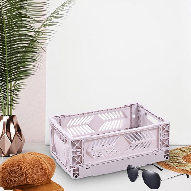 Caja de almacenamiento plegable, organizador de almacenamiento, decoración, portatarjetas lateral, organizador de cajones de oficina para Púrpura