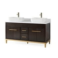 thumbnail image 2 of Tennant Brand 60" Espresso Wenge Double Sink Bathroom Vanity with White Quartz Top, 2 of 4