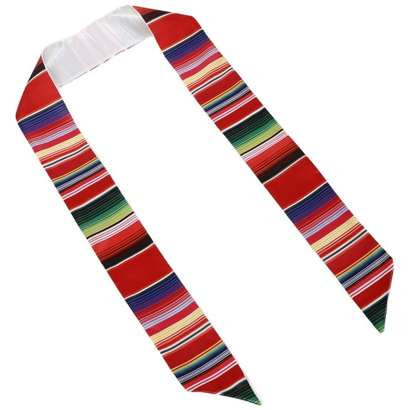 TEHAUX Hispanic Graduation Stole Sash Multi-Color Striped Graduation Scarf Photography Prop 1 Piece