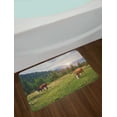 thumbnail image 2 of Farm Animal Bath Mat, Nature Landscape with Cows Grazing in Meadow at Sunrise Photo, Plush Bathroom Decor Mat with Non Slip Backing, 29.5" X 17.5", Multicolor, by Ambesonne, 2 of 2
