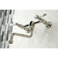 thumbnail image 3 of Kingston Brass KS1216BPL Bel-Air Double-Handle Wall Mount Bathroom Faucet, Polished Nickel, 3 of 8