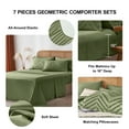 thumbnail image 4 of Flymme Olive Green Comforter Sets King Size 7 Pieces Bed in a Bag Shabby Chic Bedding Sets Lightweight Soft Microfiber Boho Bed Set for All Season, 4 of 8