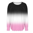 thumbnail image 4 of Heisall Womens Plus Size Tops Long Sleeve Round Neck Loose Casual Ombre T-Shirts Home Daily Wear, 4 of 6