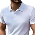 thumbnail image 4 of Men's Cotton Short Sleeve Polo | Collared Pique Golf Shirt Casual Slim Fit Performance White, 4 of 6